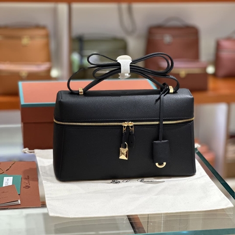 TÚI Loro Piana Women Loro Piana Extra Pocket bằng da bê màu đen 27