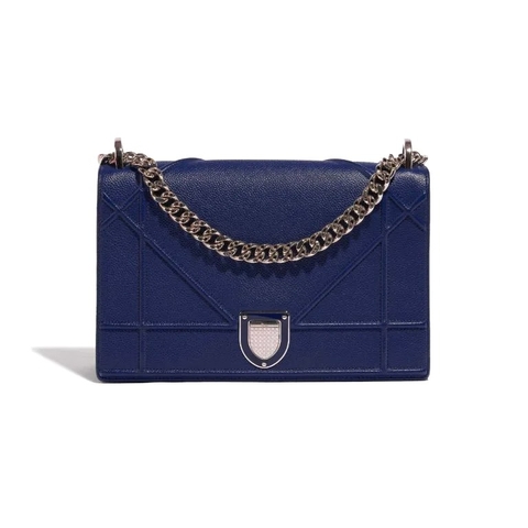 TÚI DIOR Diorama Medium Calf Dark Blue