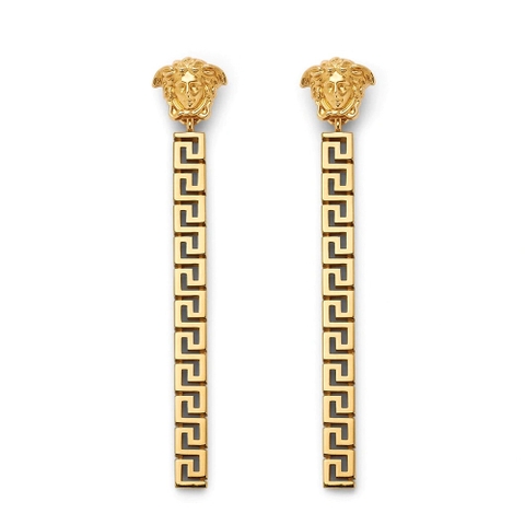 BÔNG TAI Versace Women Greca Drop Earrings-Gold