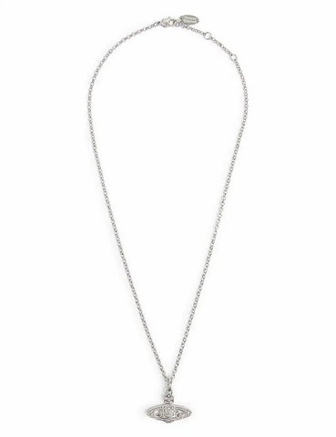 Dây chuyền VIVIENNE WESTWOOD Mini Bas Relief brass and cubic zirconia pendant necklace