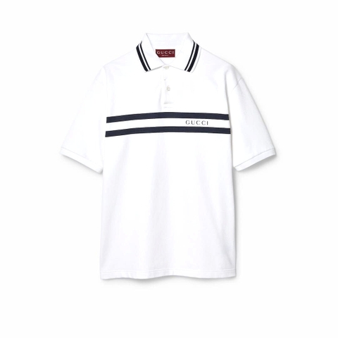 ÁO GUCCI LOGO POLO SHIRT WHITE