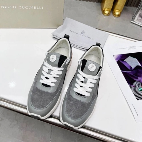 GIÀY BRUNELLO CUCINELLI Suede Grey Sneaker shoes