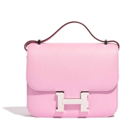 TÚI Hermès Constance 18 Epsom Mauve Sylvestre Silver Buckle khóa trắng