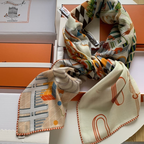 KHĂN HERMES H Family cashmere scarf