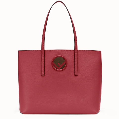 TÚI Fendi Women Leather Logo Shopper Bag-Maroon