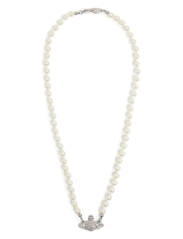 Dây chuyền VIENNE WESTWOOD JEWELLERY Mini Bas Relief brass,Swarovski crystal and pearl pendant necklace