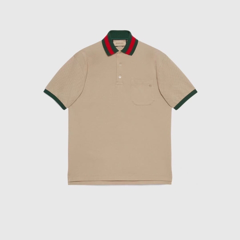 ÁO GUCCI GG POLO SHIRT MÀU NÂU UNISEX