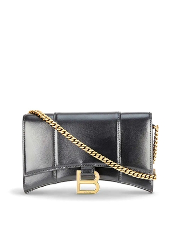 TÚI BALENCIAGA Hourglass leather wallet-on-chain