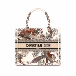 TÚI Dior Women Small Dior Book Tote Latte Multicolor Dior Jardin D’Hiver Embroidery