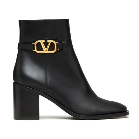 Giày Valentino Women Vlogo Signature Calfskin Ankle Boot 75mm