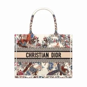 TÚI Dior Women Medium Dior Book Tote Ecru Multicolor Dior Jardin D’Hiver Embroidery