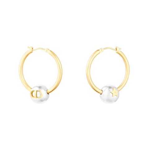 BÔNG TAI DIOR Petit CD Earrings Gold-Finish and Palladium-Finish Metal