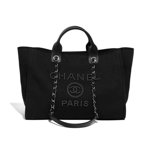 TÚI Chanel Deauville Medium Canvas Black