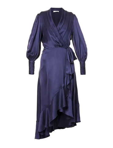 VÁY ZIMMERMANN Plunge-neck wrap-over silk midi dress