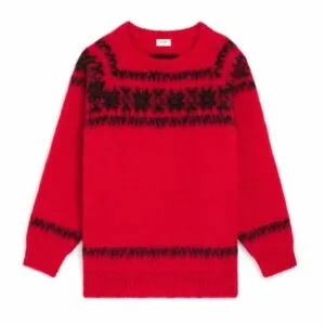 ÁO Celine Women Boxy Sweater in Brushed Wool