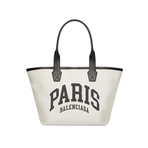 TÚI Balenciaga Women Cities Paris Jumbo Small Tote Bag in Beige