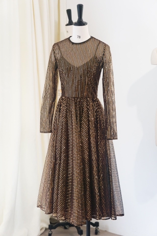 VÁY DOLCE & GABBANA ROUND NECK SEQUIN PARTY LONG DRESS High Classy