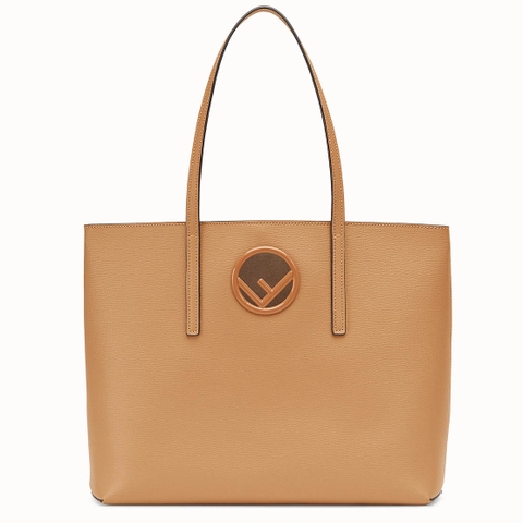 TÚI Fendi Women Leather Logo Shopper Bag-Beige