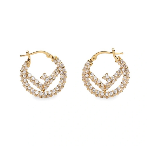 BÔNG TAI Fendi Women Hoop Earrings with F is Fendi Motif