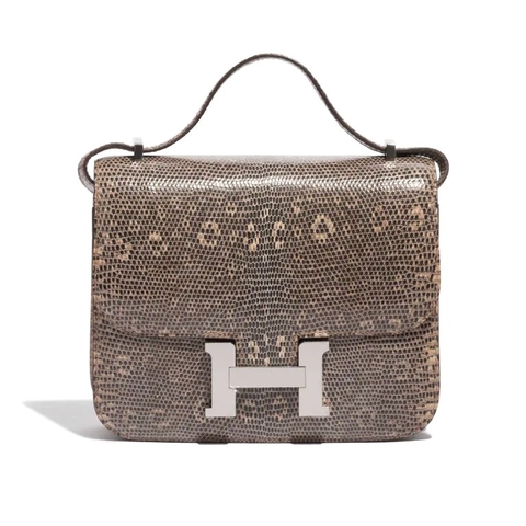 TÚI Hermès Constance 18 Salvator Lizard Desert Ombré Silver Buckle khóa trắng da thằn lằn