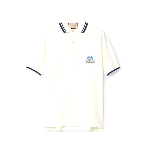 ÁO GUCCI LOGO POLO SHIRT WHITE