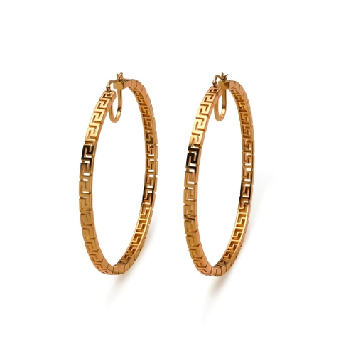 BÔNG TAI Versace Women Greca Hoop Earrings-Gold