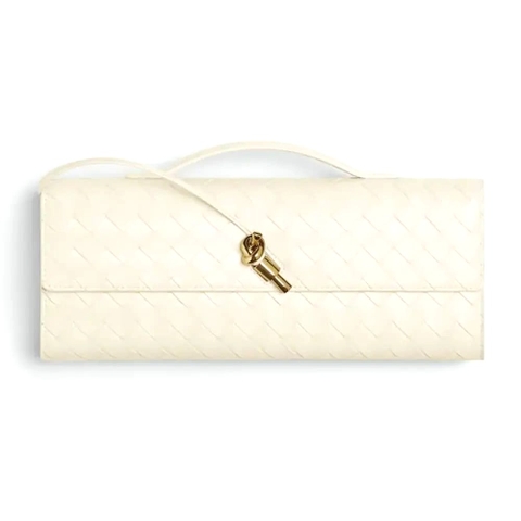 VÍ CẦM TAY BOTTEGA VENETA Women Long Clutch Andiamo With Handle-White