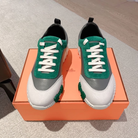 GIÀY HERMES BOUNCING SNEAKER LOW SPORTS SUEDE GREEN