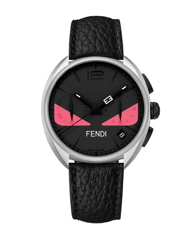 FENDI Momento Bugs Chronograph Leather Watch