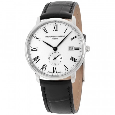 Frederique Constant Slimline White Dial Mens Leather FC-245WR5S6