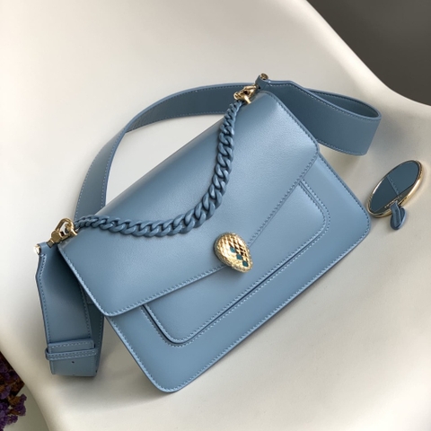 TÚI BULGARI SERPENTI FOREVER SHEEPSKIN SAPPHIRE BLUE NIAGARA HIGH CLASSY DA CỪU