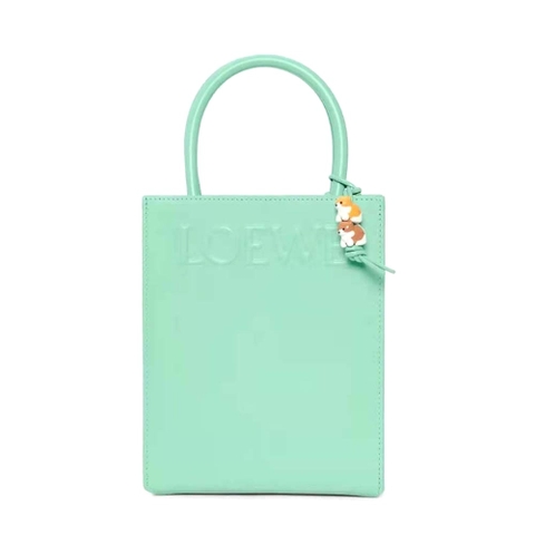 TÚI LOEWE Tote Standard A5 bằng da bê màu xanh nước biển