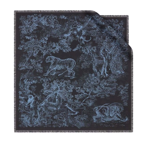 KHĂN Dior Women Toile DE Jouy Reverse Square Scarf Silk Twill-Navy