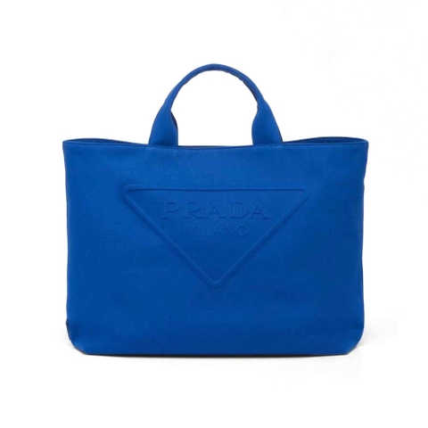 TÚI Prada Women Canvas Tote Bag with Contemporary Take on Classic Beach Designs-Navy