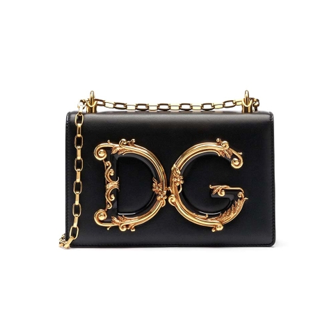 TÚI Dolce Gabbana D&G Women DG Girls Shoulder Bag Nappa Leather-Black