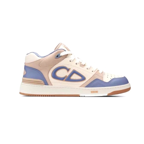 GIÀY DIOR B57 Mid-Top Sneaker Blue and Cream Smooth Calfskin and Beige Suede