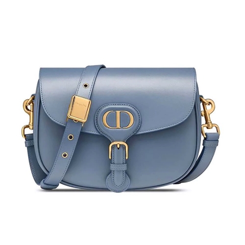 TÚI Dior Women Medium Dior Bobby Bag Denim Blue Box Calfskin-Navy