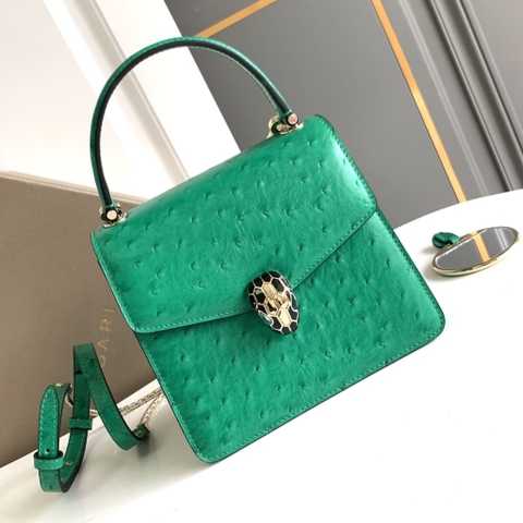 TÚI BULGARI SERPENTI FOREVER CALFSKIN OSTRICH EMERALD HIGH CLASSY