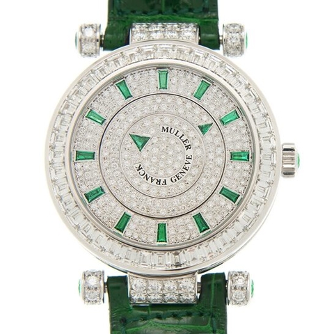 FRANCK MULLER Metallic Round Automatic Diamond Silver Dial Mens Watch