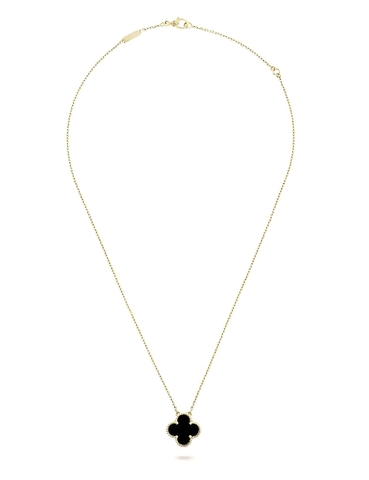 Dây chuyền VAN CLEEF & ARPELS Vintage Alhambra gold and onyx pendant 18K GOLD