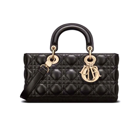 TÚI Dior Women Lady D-Joy Bag Black Cannage Lambskin
