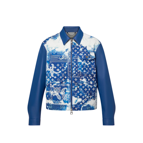 ÁO LOUIS VUITTON MONOGRAM BANDANA MIX LEATHER DENIM BLOUSON