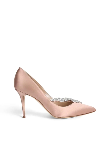 GIÀY MANOLO BLAHNIK Nadira crystal-embellished satin courts