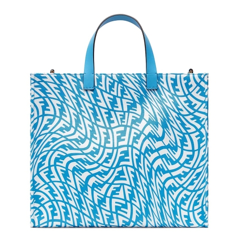 TÚI Fendi Women Shopper Blue Glazed Canvas Bag