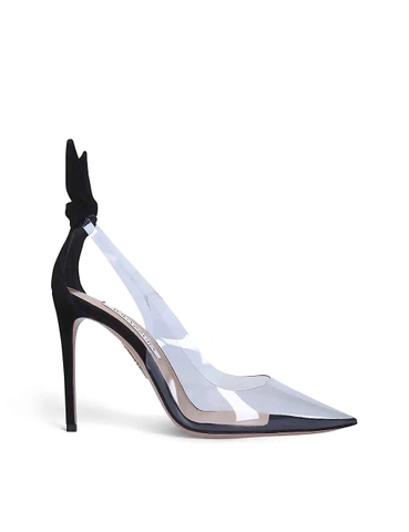 GIÀY AQUAZZURA Bow Tie PVC and suede courts