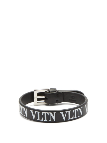 VALENTINO GARAVANI VLTN logo-print leather bracelet