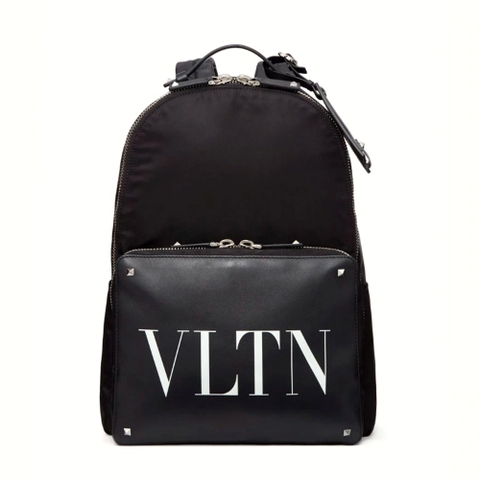 BALO VALENTINO Nylon Vltn Backpack with Leather Front Pocket