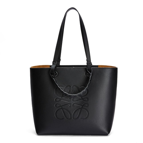 TÚI LOEWE Anagram Tote bằng da bê cổ điển màu đen