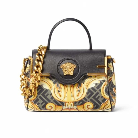 TÚI Fendi Women Fendace La Medusa Medium Handbag-Black