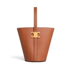 TÚI Celine Women Bucket Triomphe in Natural Calfskin-Brown